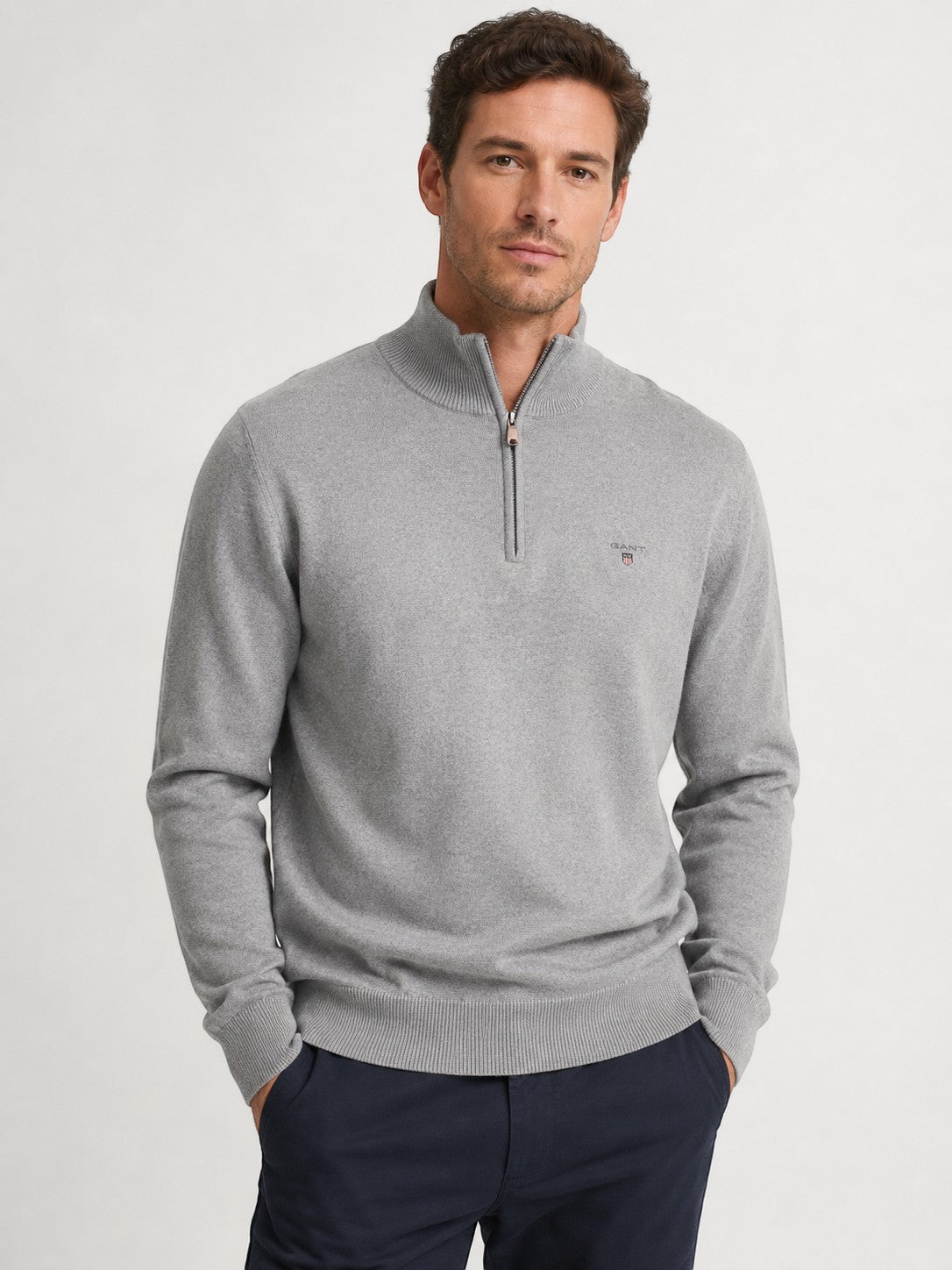 GANT Sweter Half Zip | 100% roz L