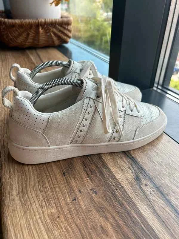 Maje – skórzane sneakersy damskie białe | Rozmiar 41