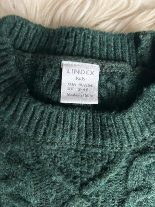 Zielony sweter Lindex dla 3 - 4 latka