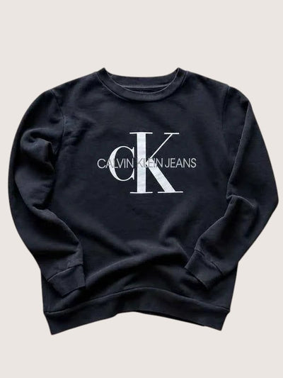 Calvin Klein Jeans czarna bluza logo CK rozmiar S
