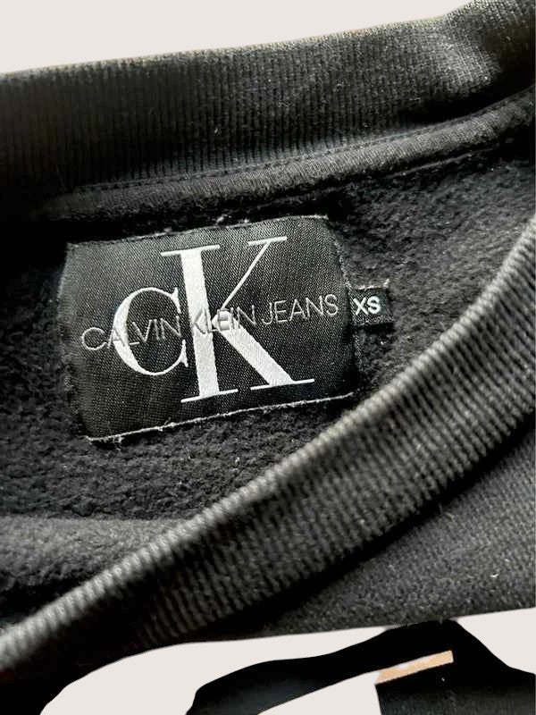 Calvin Klein Jeans czarna bluza logo CK rozmiar S