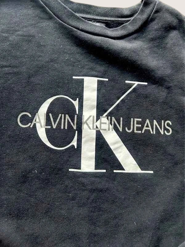 Calvin Klein Jeans czarna bluza logo CK rozmiar S
