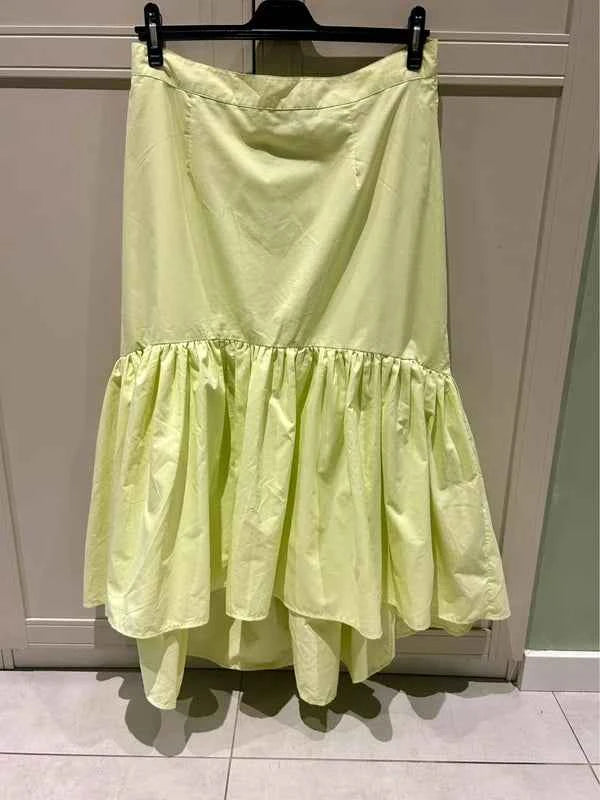 VRS Woman długa spódnica z falbaną – limonkowa – XL