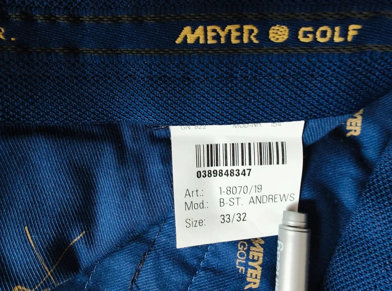Nowe spodenki golfowe MEYER Golf granatowo/czarne 33/32