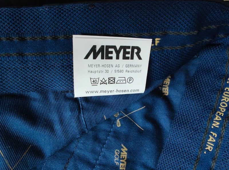 Nowe spodenki golfowe MEYER Golf granatowo/czarne 33/32