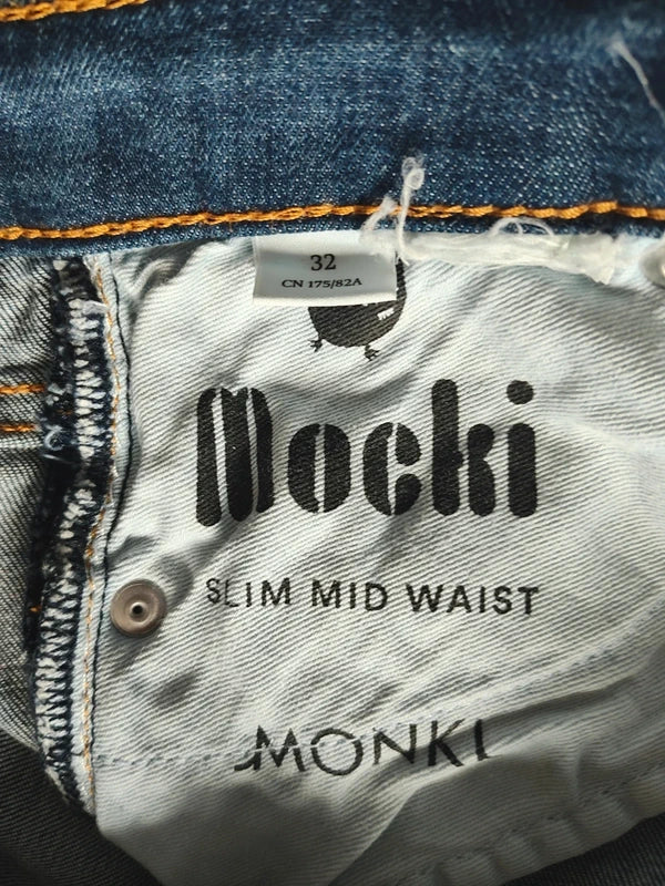 Monki Jeansy Damskie Niebieskie Rozmiar 32