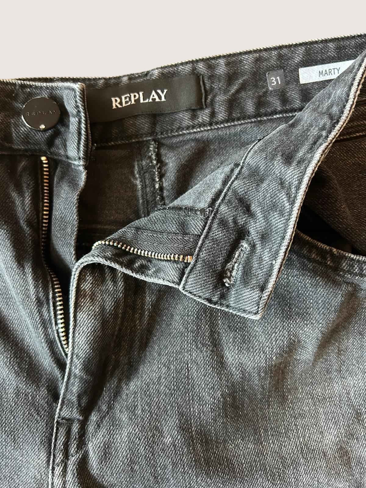 Replay Damskie Jeansy Czarne Denim W31 | Styl Casual