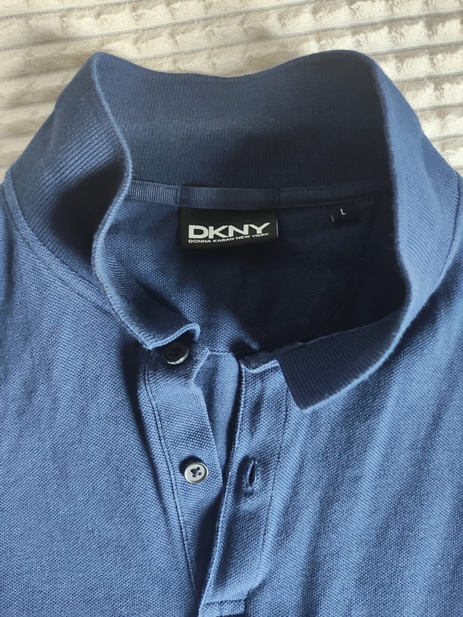 DKNY Donna Karan New York Granatowa Koszulka Polo Damska Rozmiar L