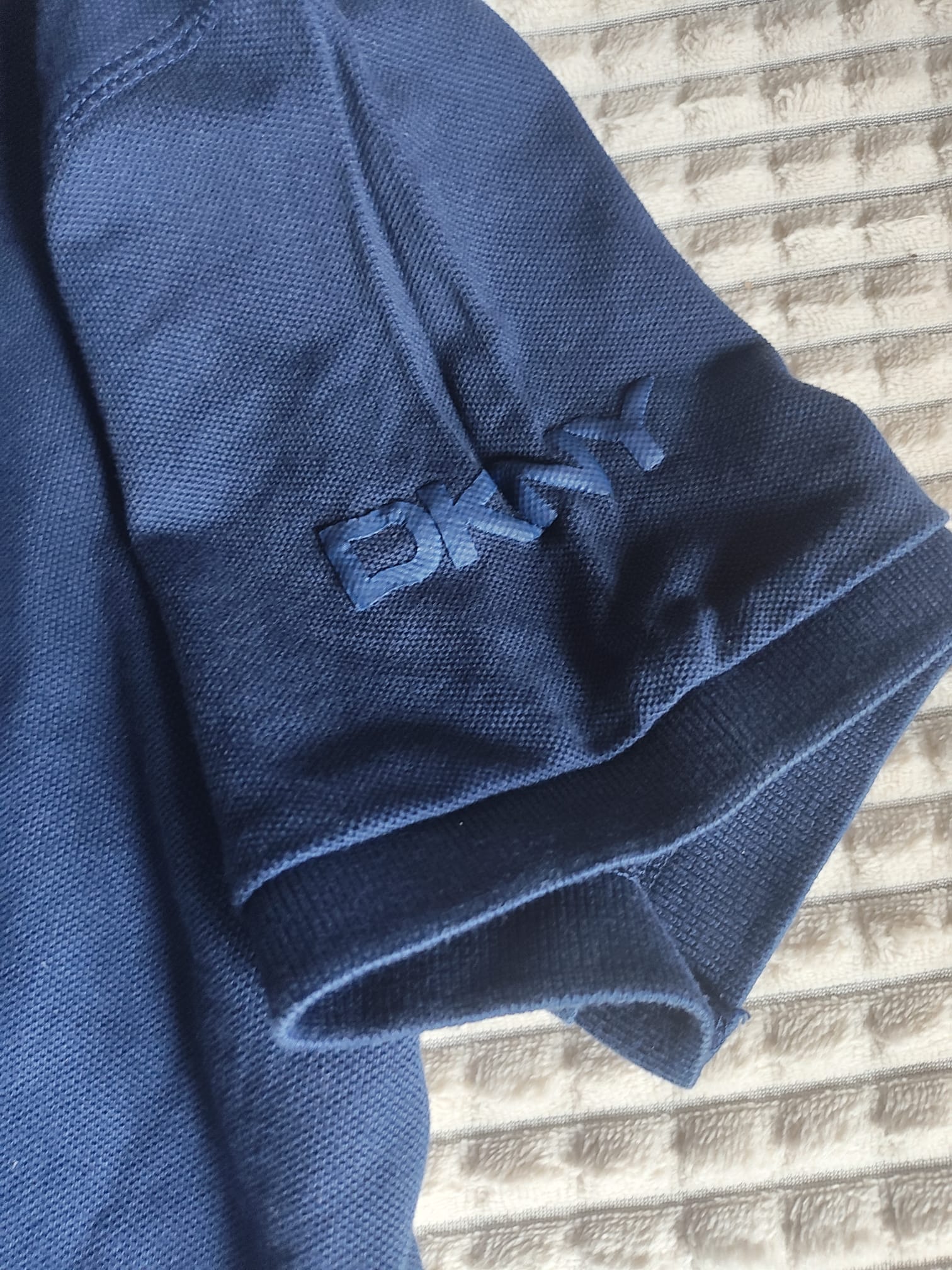 DKNY Donna Karan New York Granatowa Koszulka Polo Damska Rozmiar L