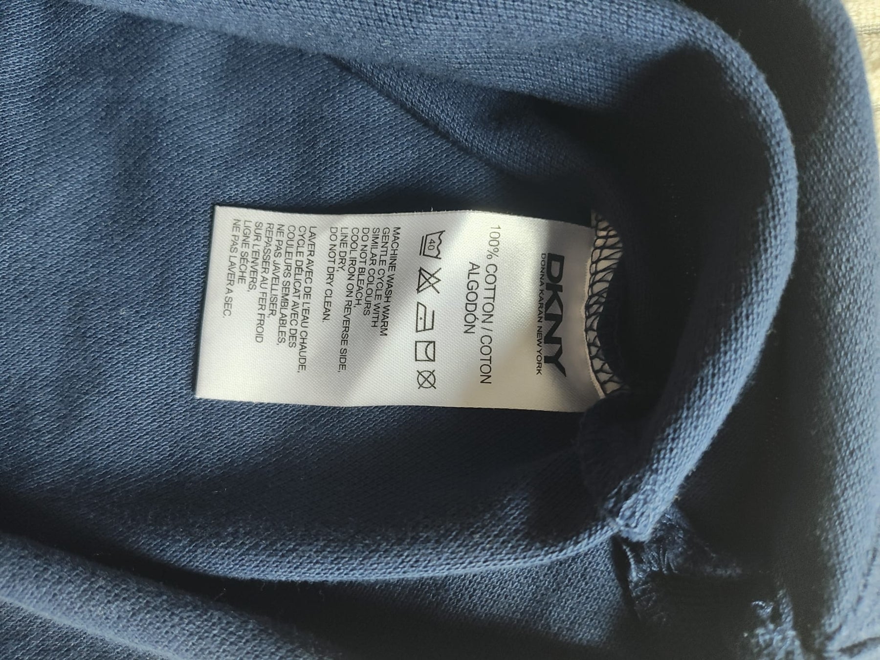DKNY Donna Karan New York Granatowa Koszulka Polo Damska Rozmiar L