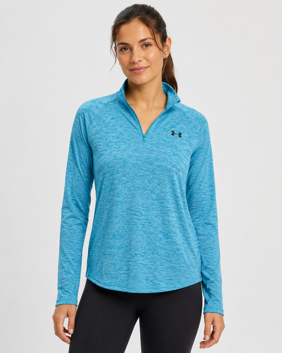 Under Armour damska bluza sportowa 1/4 zip turkusowa | M