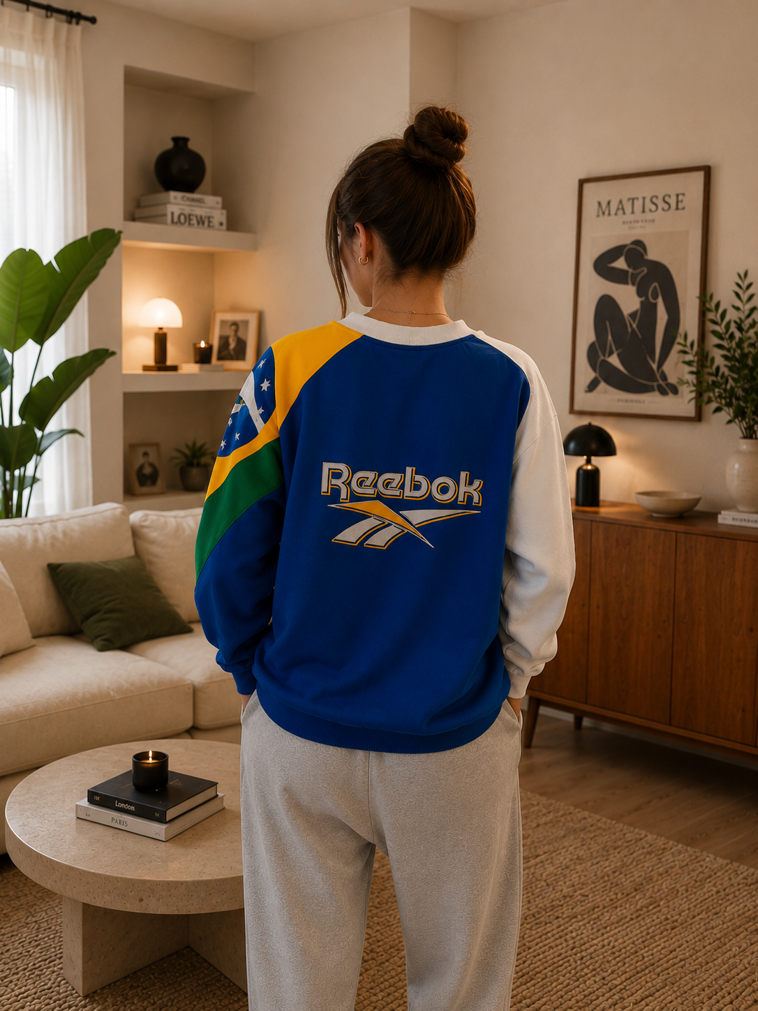 Reebok Vintage Brasil Sweatshirt | Duże Logo na Plecach | Y2K | Rare