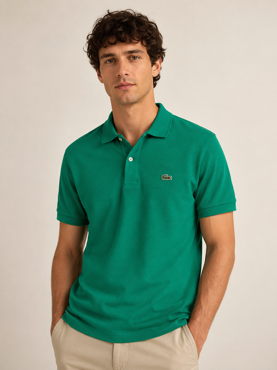 Koszulka męska Lacoste Cotton Shirt Regular Fit – zielona