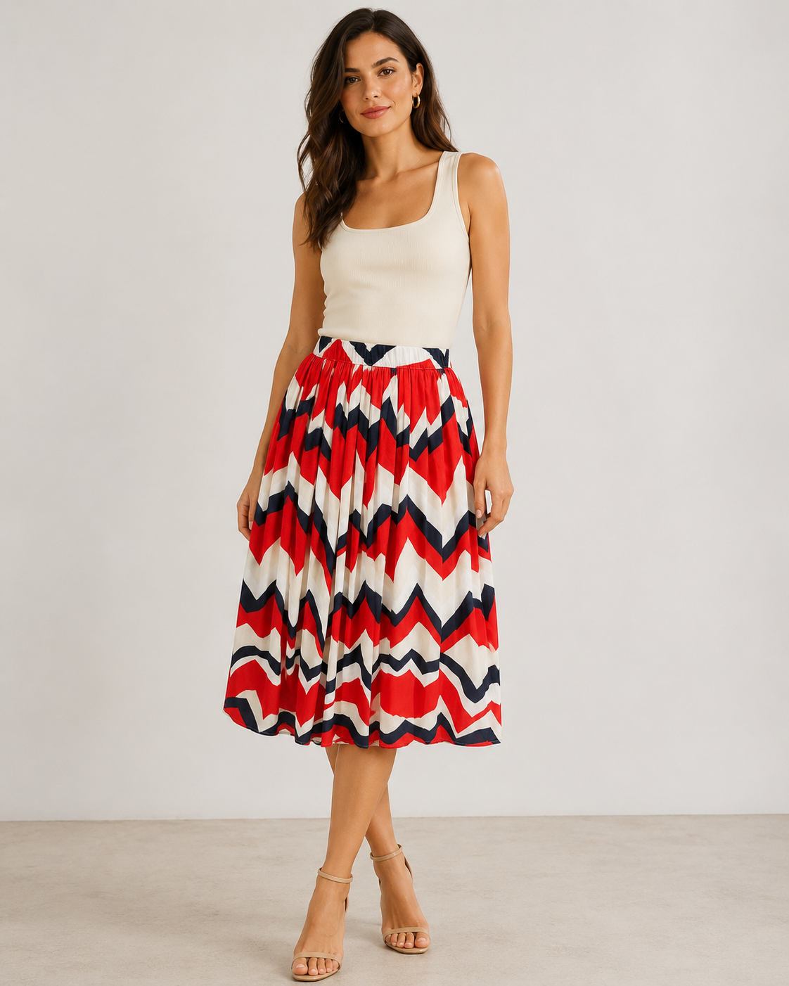 ANONYME Designers spódnica midi plisowana we wzory | 42