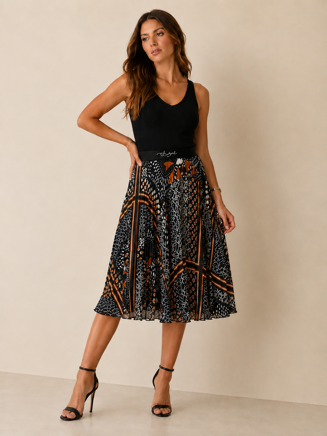 Desigual sukienka midi z printem | Rozm. 40 | Nowa bez metki