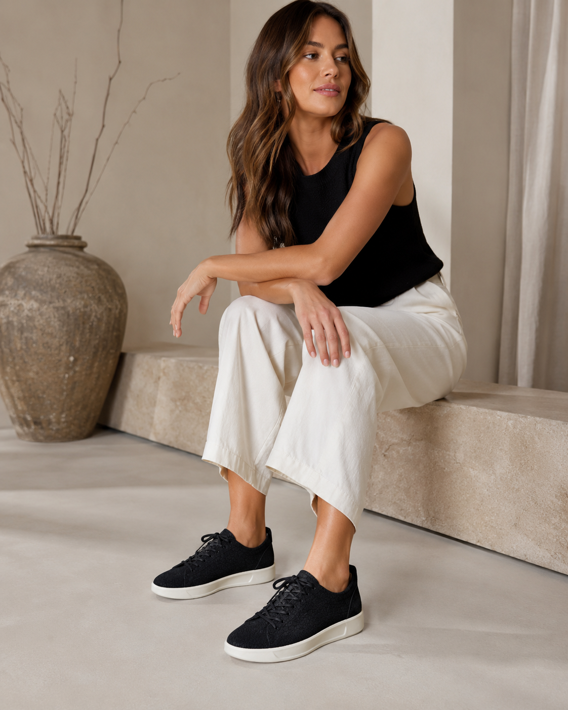 ECCO sneakersy damskie czarne skórzane r. 40 | nowe