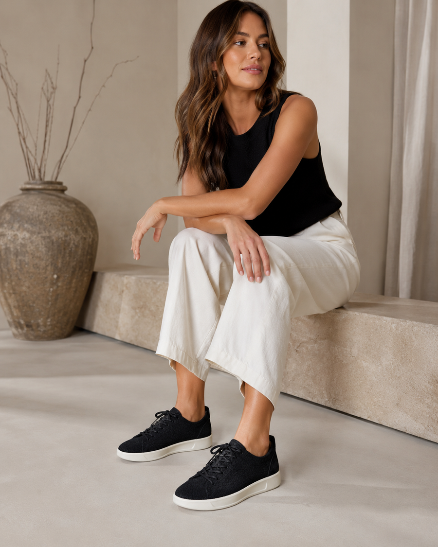 ECCO sneakersy damskie czarne skórzane r. 40 | nowe