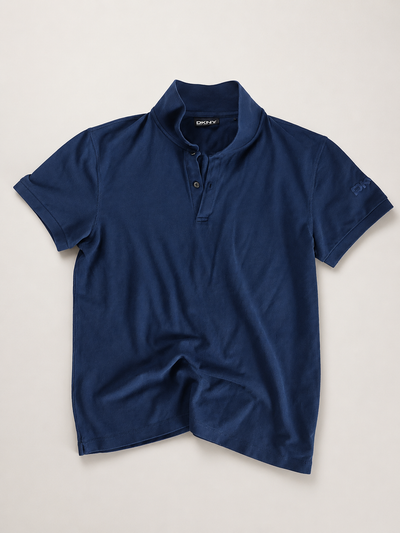 DKNY Donna Karan New York Granatowa Koszulka Polo Damska Rozmiar L
