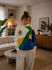 Reebok Vintage Brasil Sweatshirt | Duże Logo na Plecach | Y2K | Rare